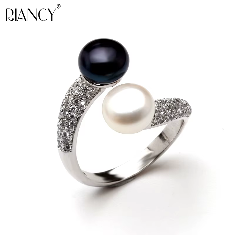 Magnifiques bagues en perles naturelles doubles pour femmes