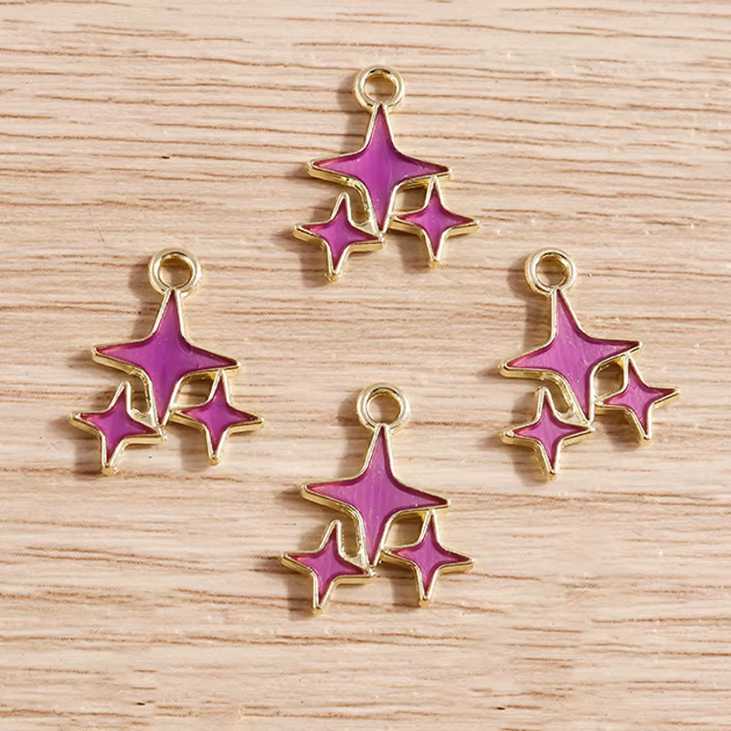 Tusember 10 pièces mode émail brillant étoiles polaires breloques pendentifs pour bricolage colliers boucles d'oreilles porte-clés fabrication de bijoux accessoires