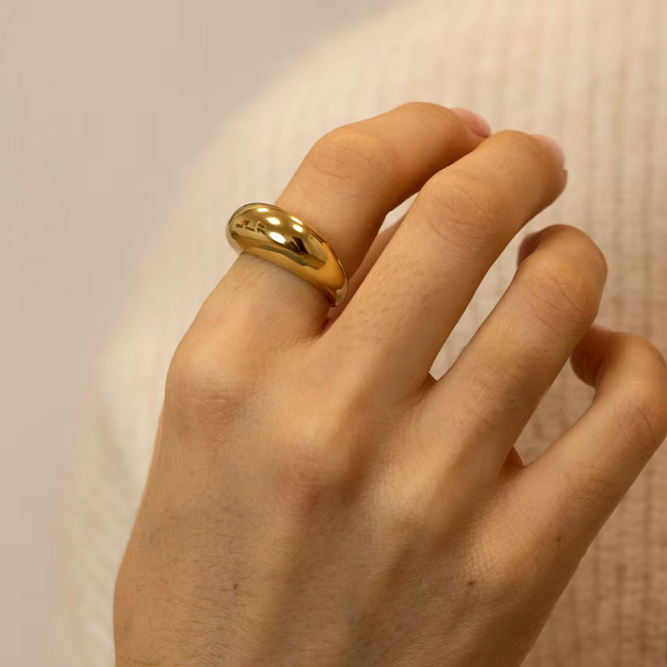 COLALA – bagues simples en acier inoxydable pour femmes, bijoux en Arc, sans décoloration, géométrique, taille 5 6 7 8