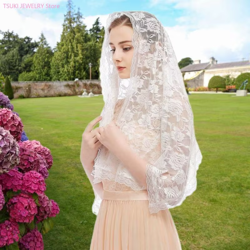 62KE – voile en dentelle pour châle