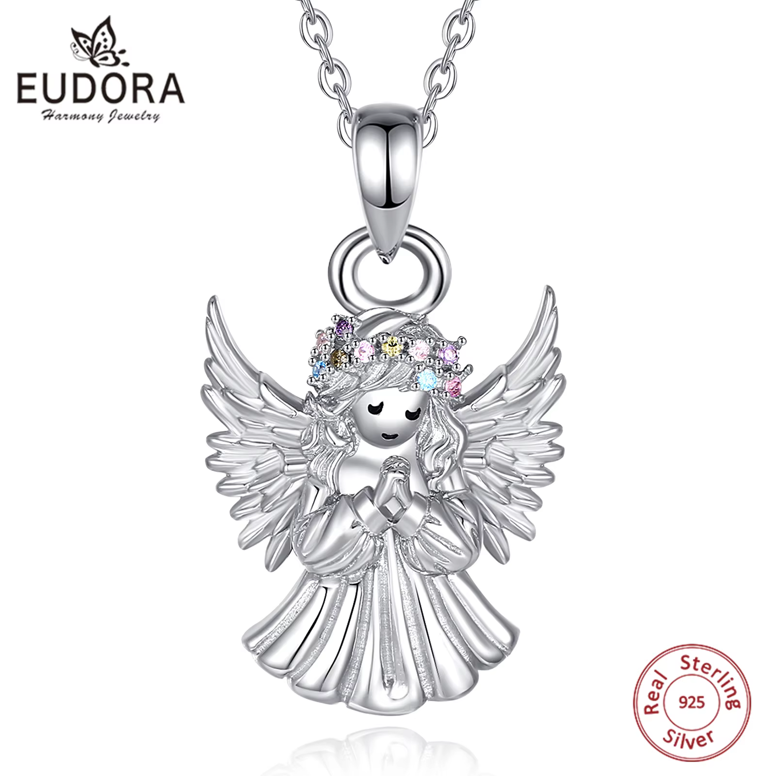 Eudora-Collier Ange en Argent Sterling 925 pour Femme
