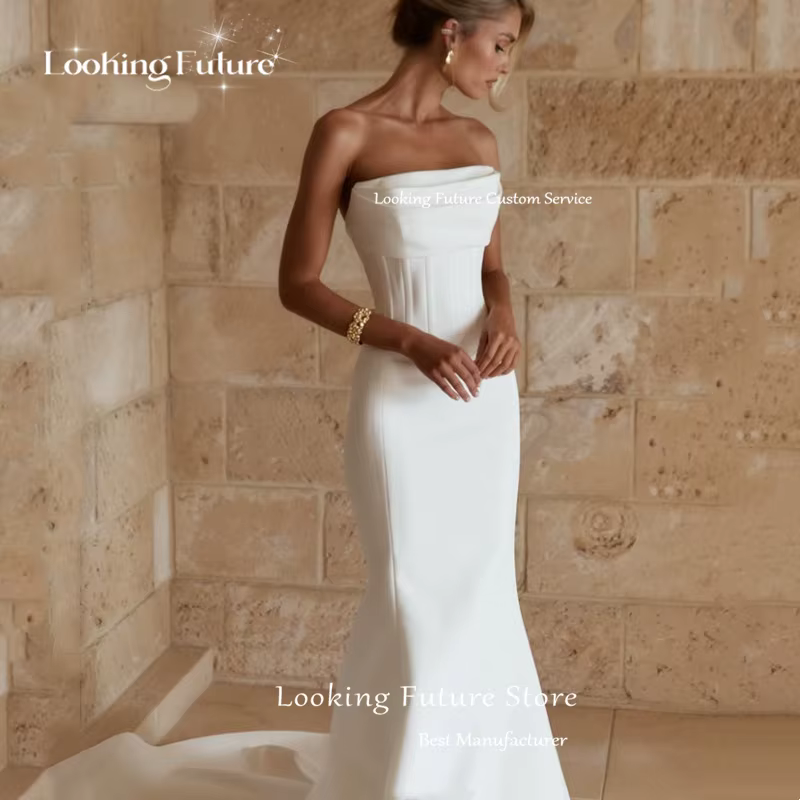 Robe de mariée sirène Simple ivoire pour femmes