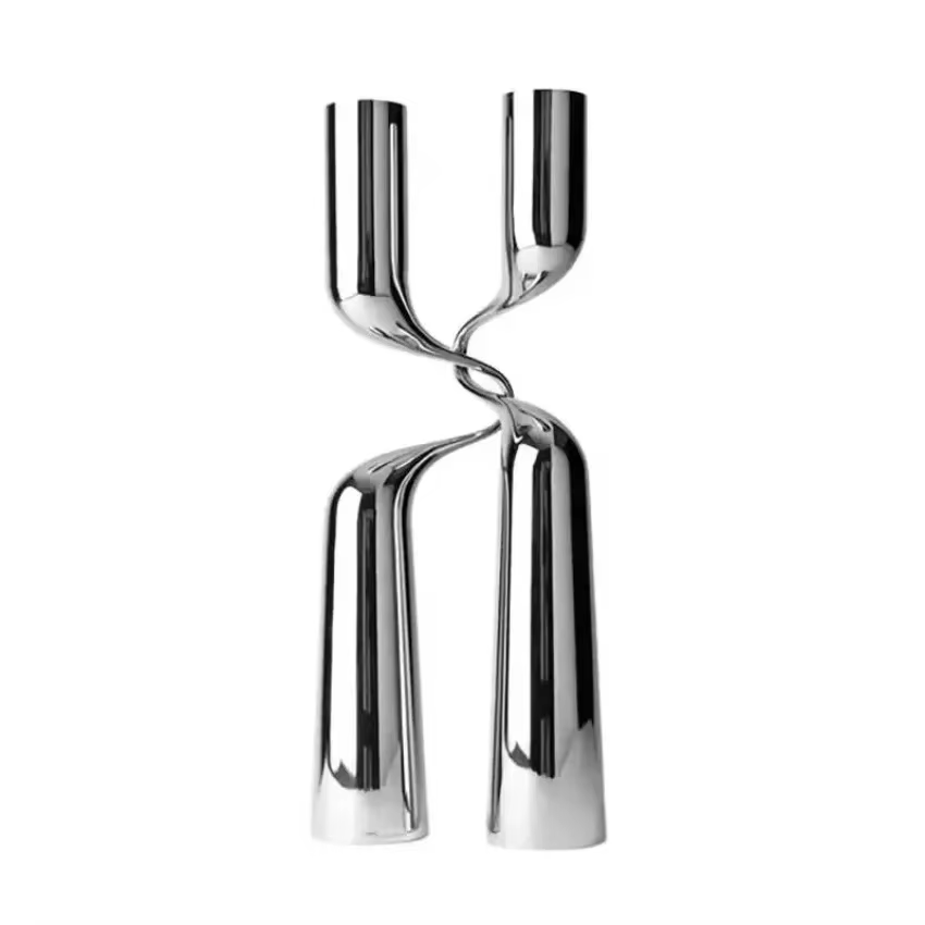Bougeoir en argent, candélabre en métal de luxe