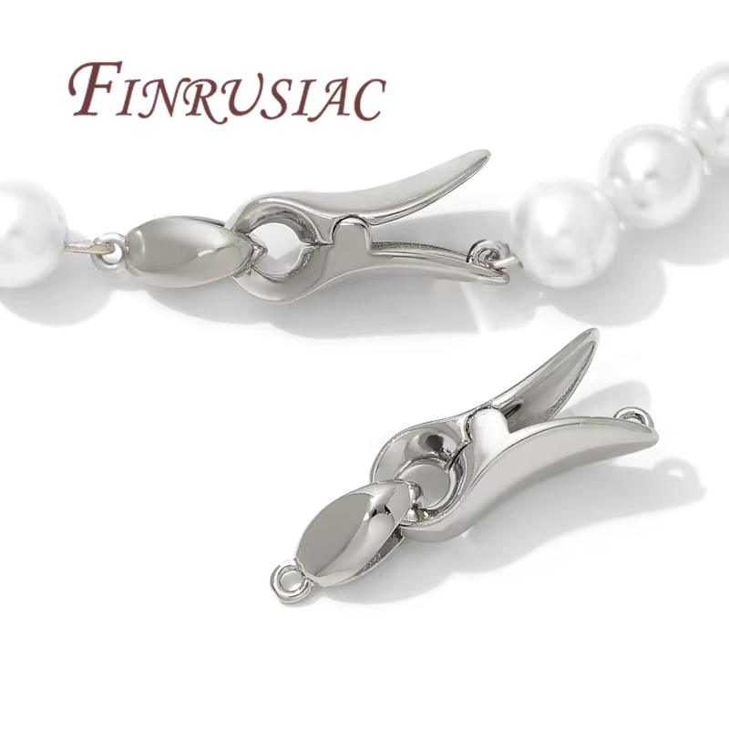 Fermoirs à bijoux plaqués Rhodium