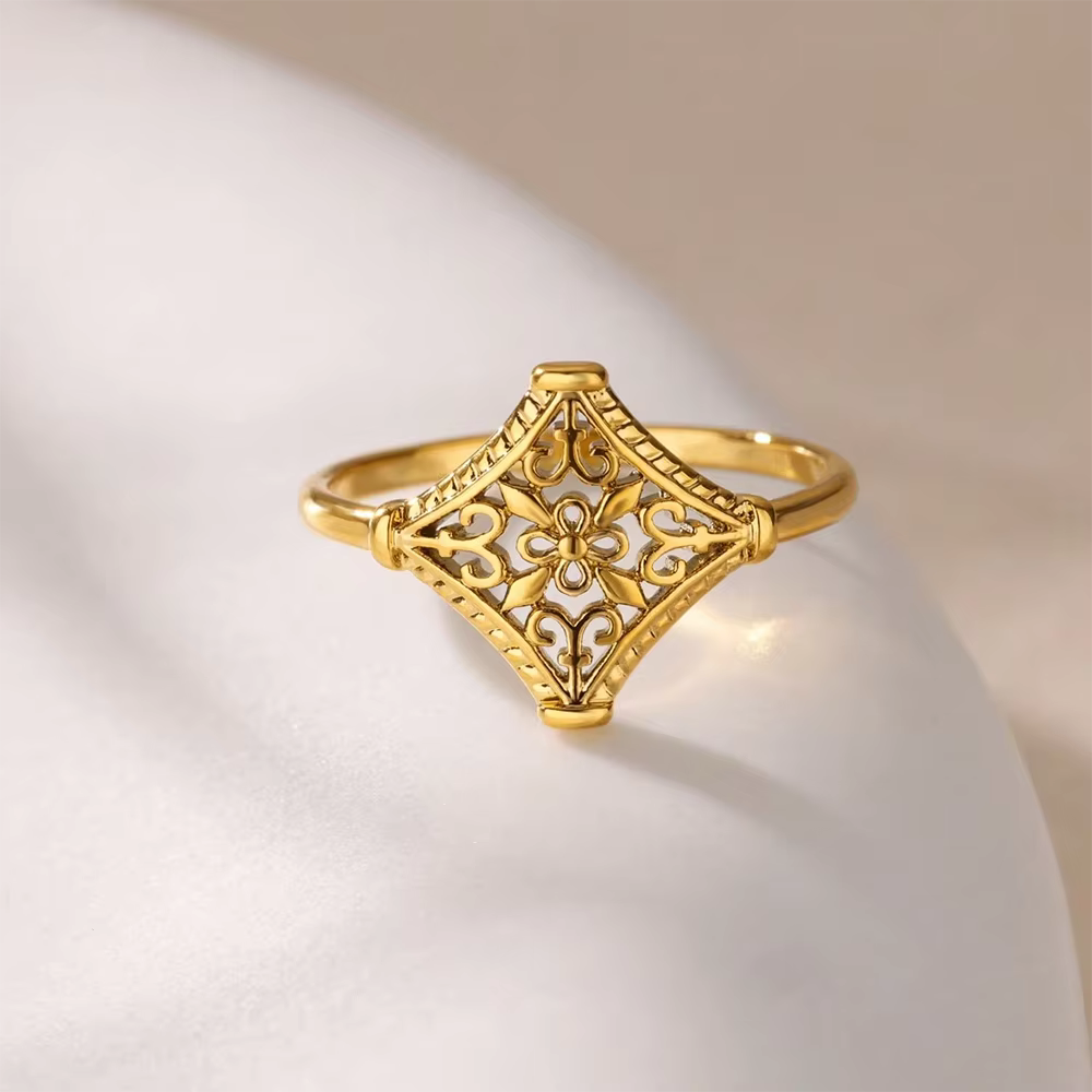 Bague victorienne couleur or pour femmes et hommes