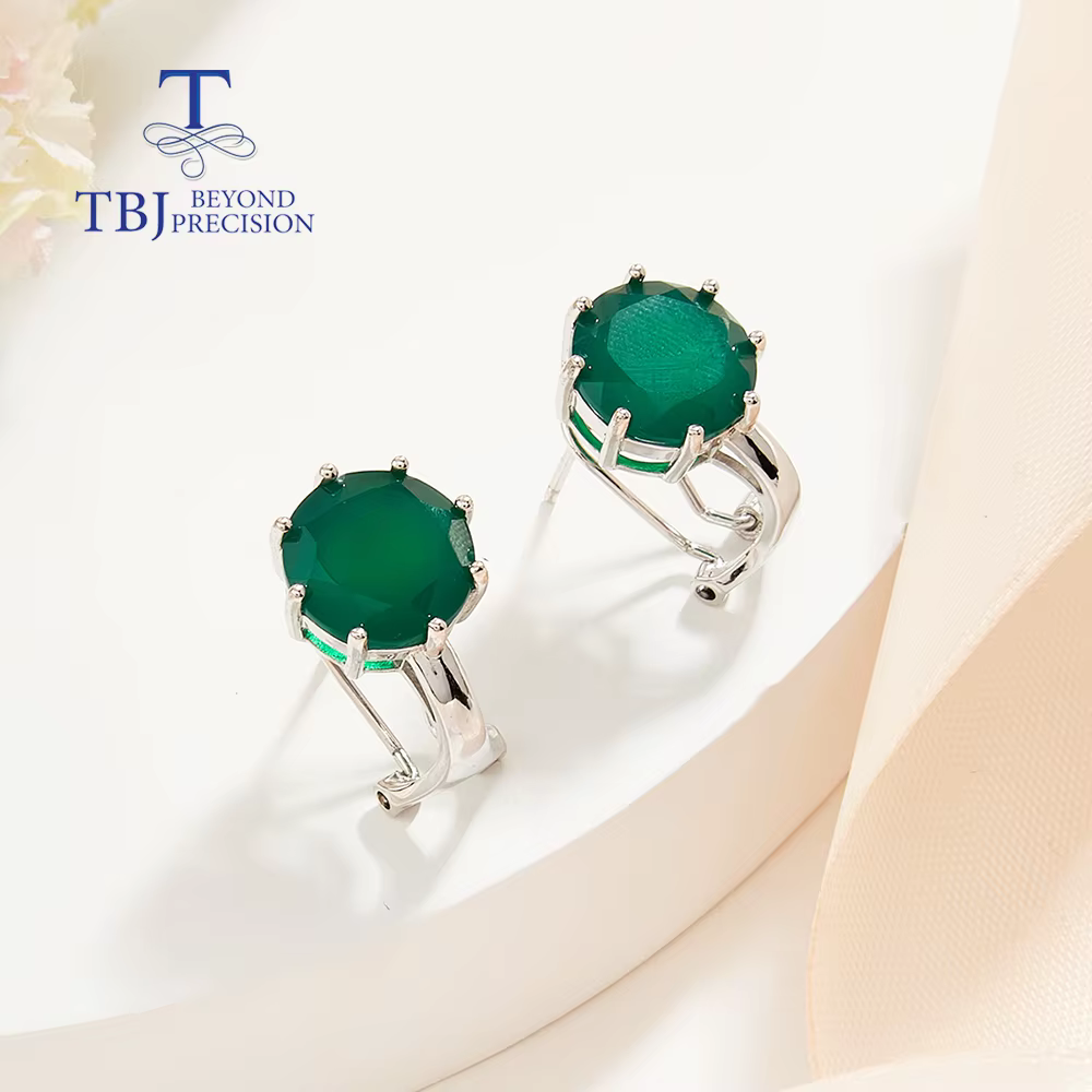 Boucles d'oreilles en agate verte