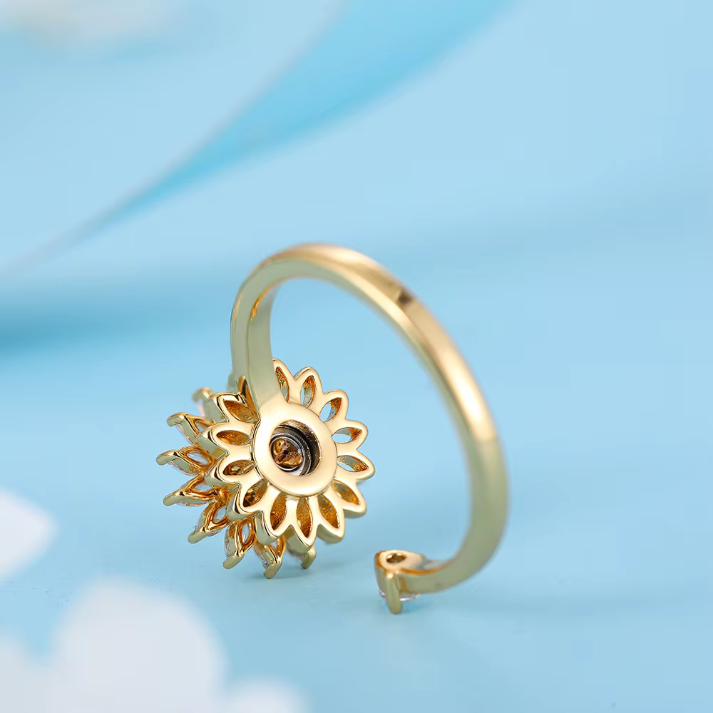 You Are My Médiateur light Sunflower Spinner Ring for Women