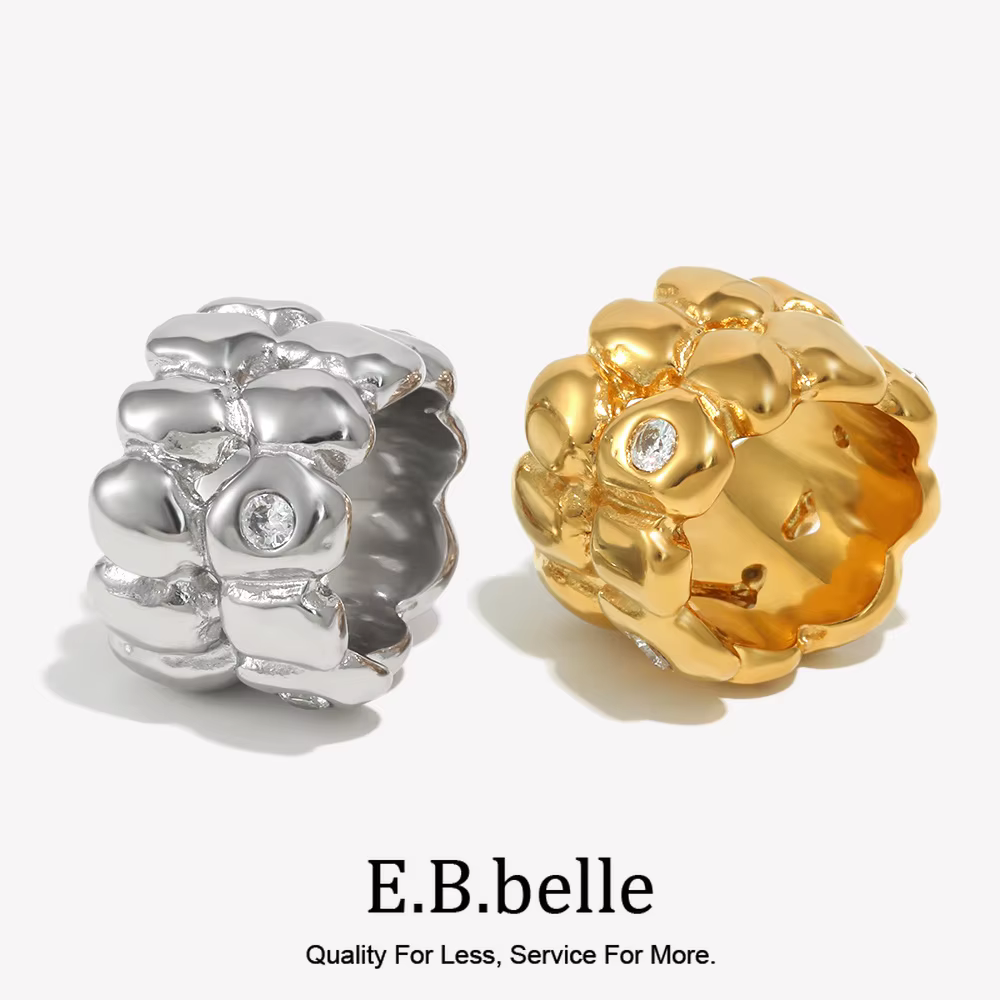 E.B.belle – bague en Zircon plaqué or