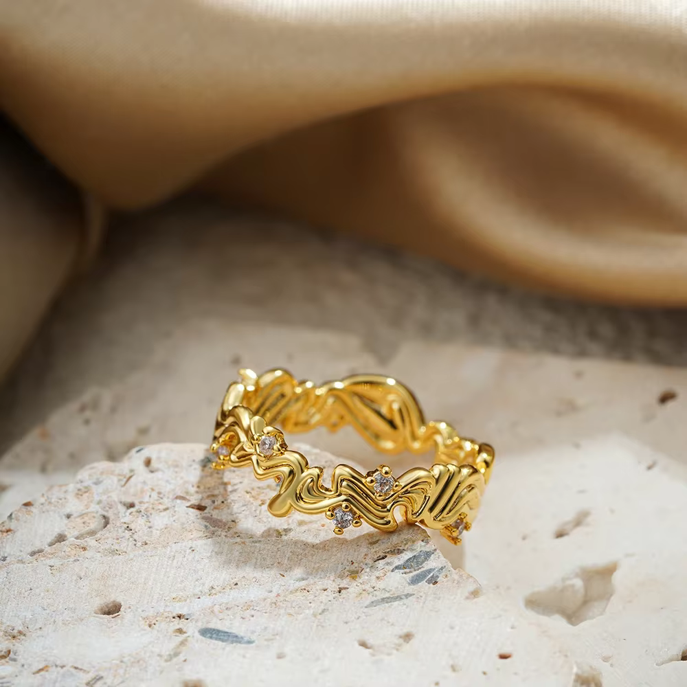 Bague de mariage en forme de cercle rond torsadé pour femmes