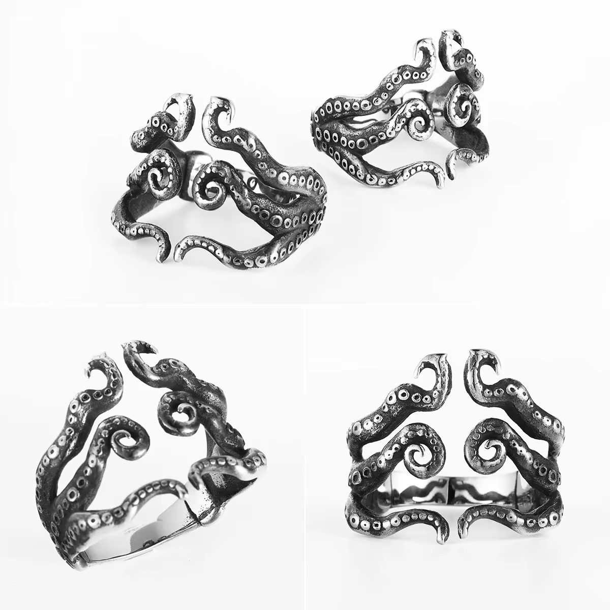 Bague tentacule poulpe pour hommes