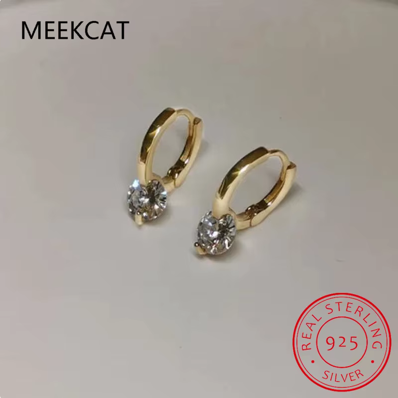 Boucles d'oreilles Solitaire 1ct D Moissanite pour femmes