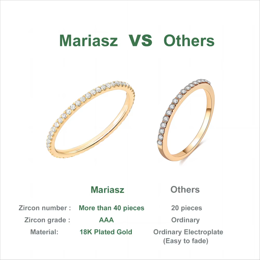 1/3 pièces mince délicat empilable anneau minimaliste pleine éternité bande cubique zircone couleur or Rose plaqué pavé anneaux pour les femmes