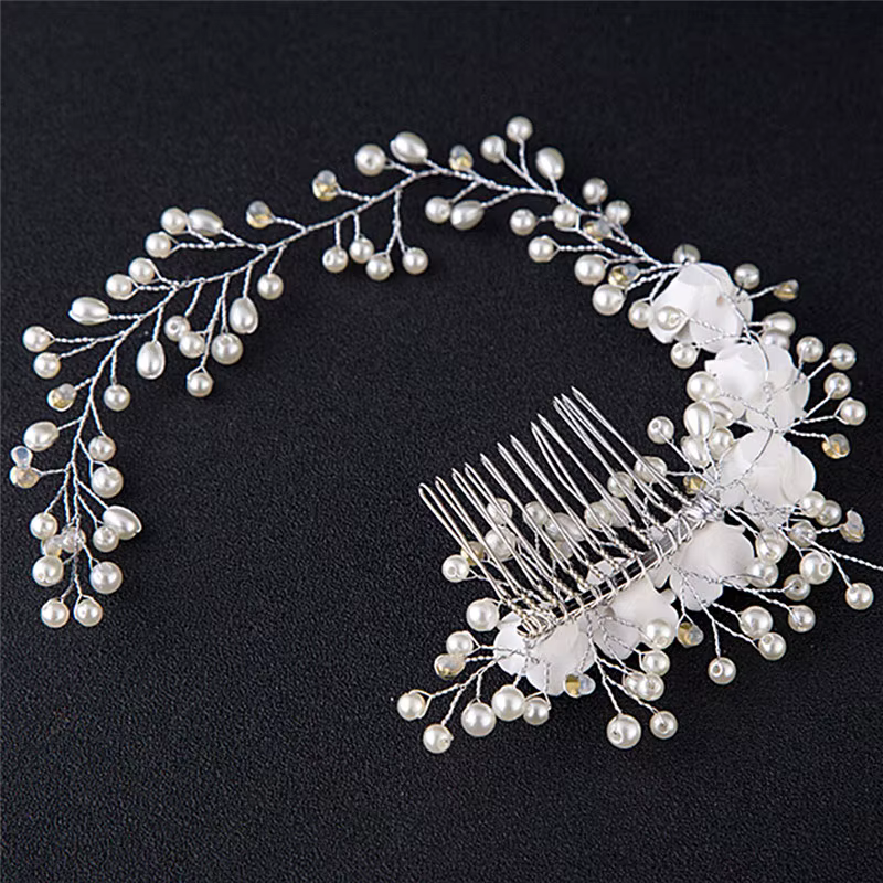 Bijoux de cheveux de mariage de luxe pour peigne