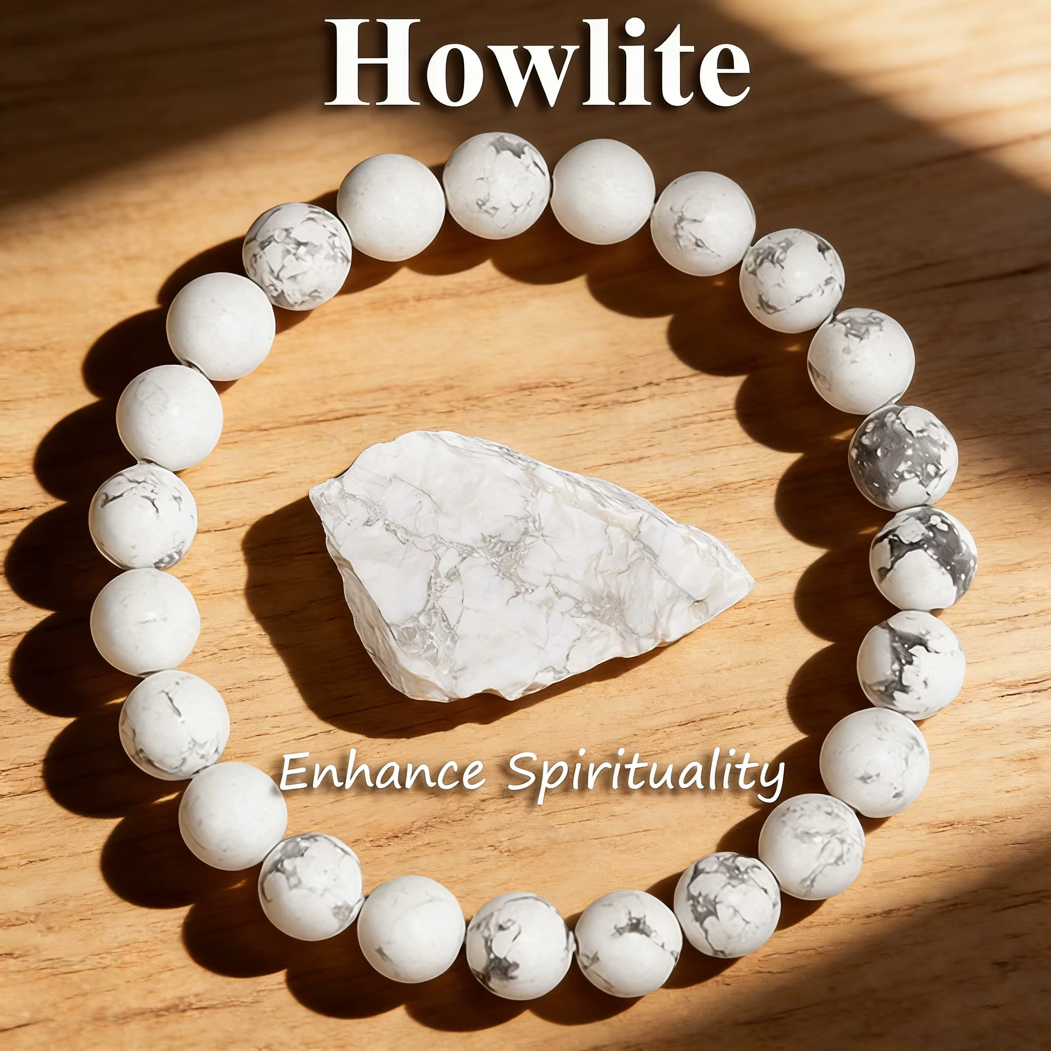 Bracelet en howlite naturelle