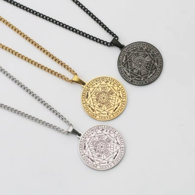 652d Collier en argent Scellés déclaration couloir pendentif des sept Archanges
