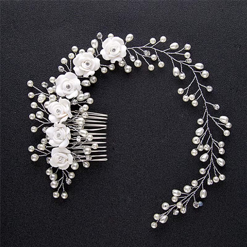 Peignes à cheveux de mariage en perles pour femmes