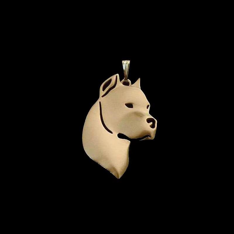 Bijoux pour amoureux, pendentifs en métal lisse en forme de chien Dogo Argentino