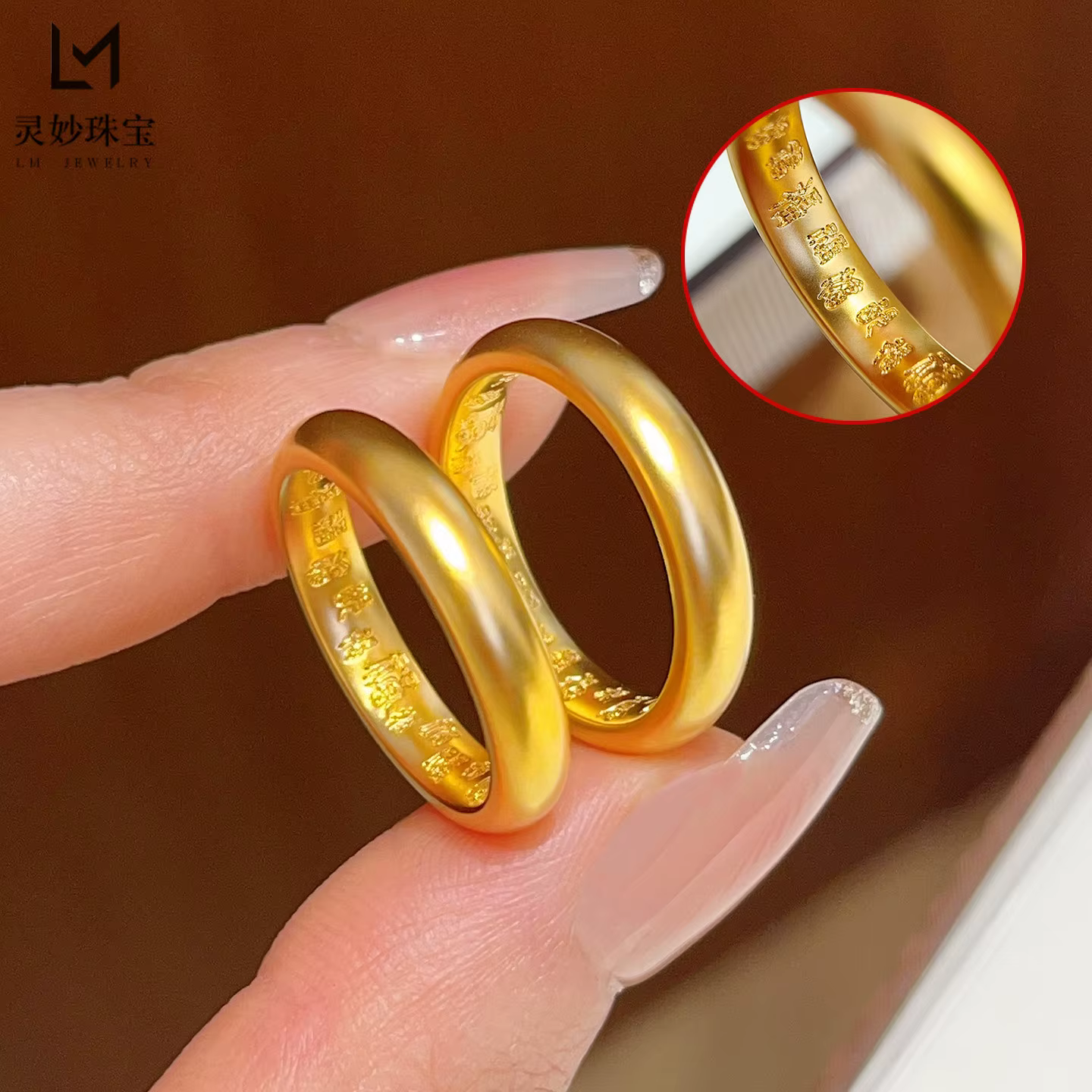 Bague Festive Cynlo pour Femme en Or 24K AU999
