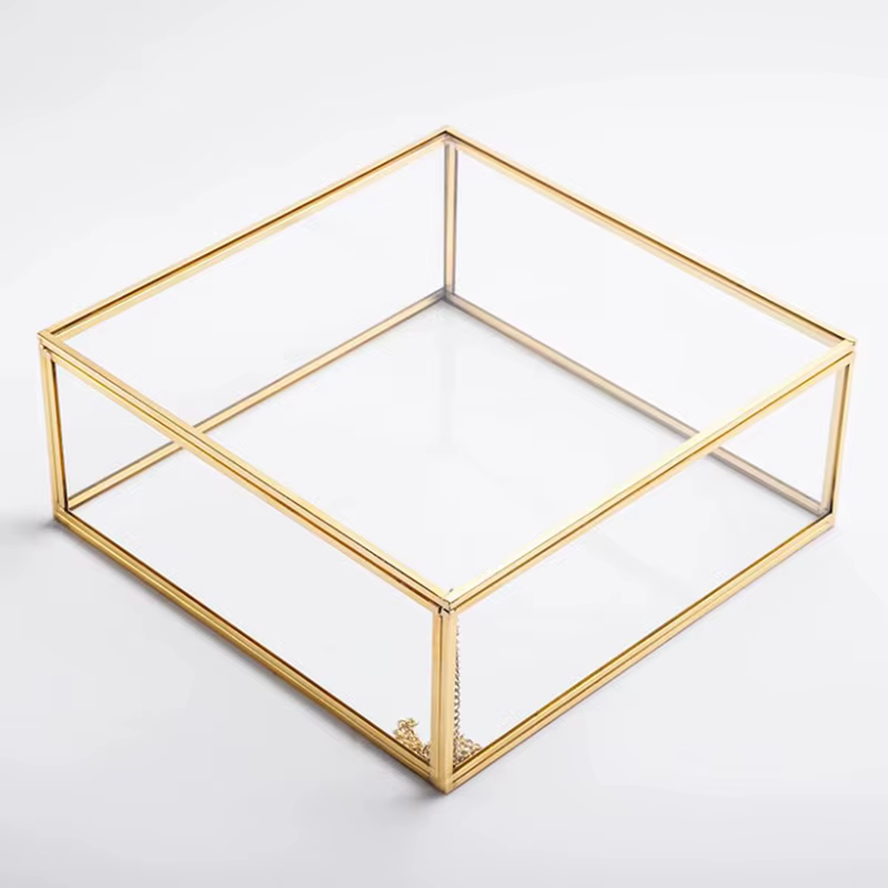 Boîte à bijoux hexagonale en verre Transparent