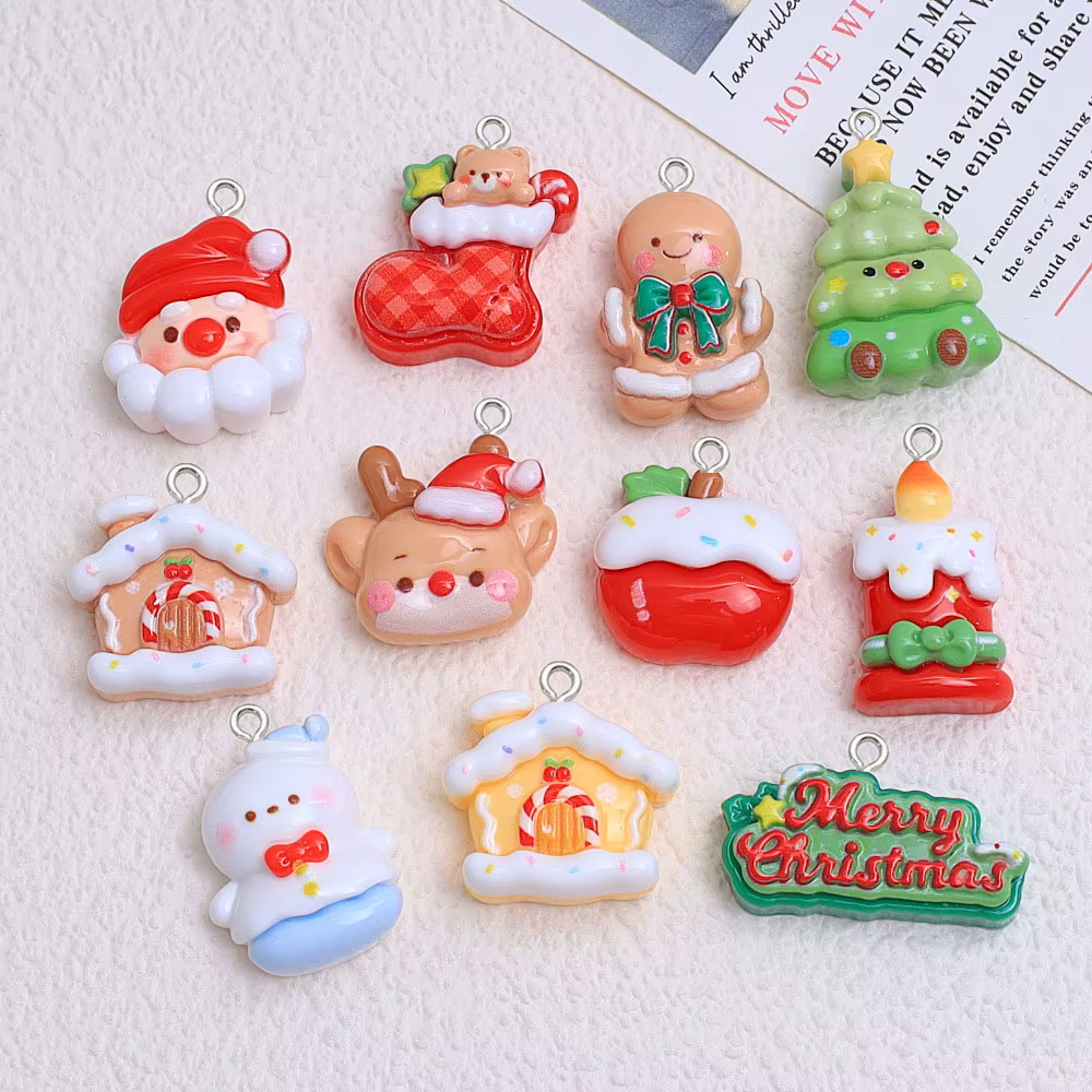 Pendentif de bijoux en résine de noël