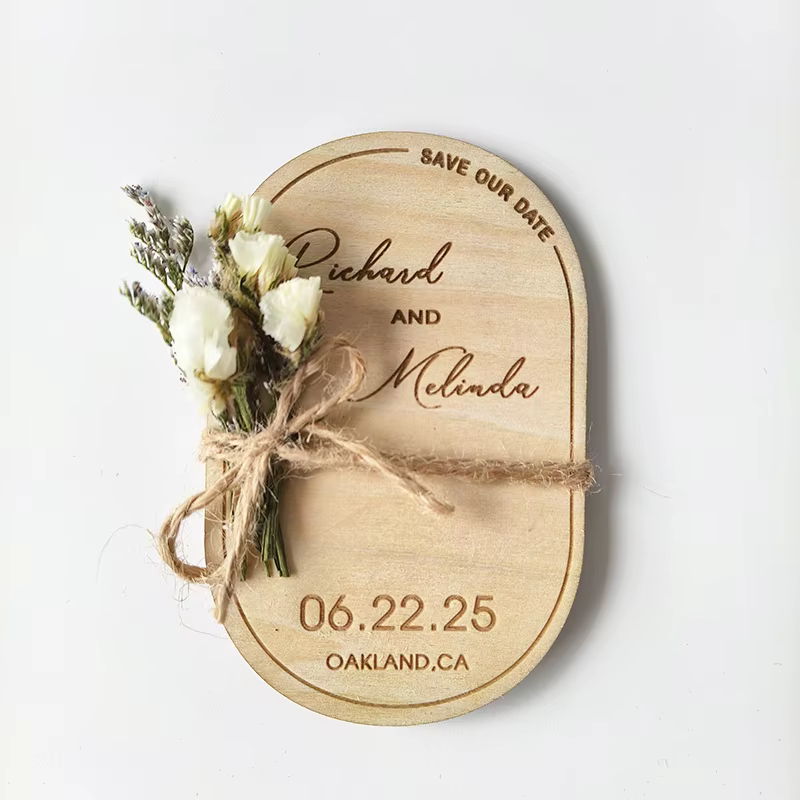 Aimant de mariage rustique personnalisé pour sauver la date
