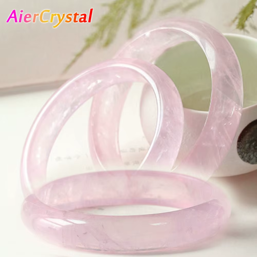 Bracelets en cristal rose naturel de Madagascar