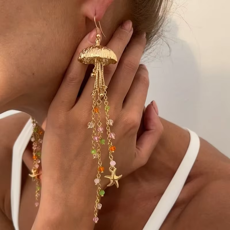 Boucles d'oreilles tendance étoile de mer pour femmes