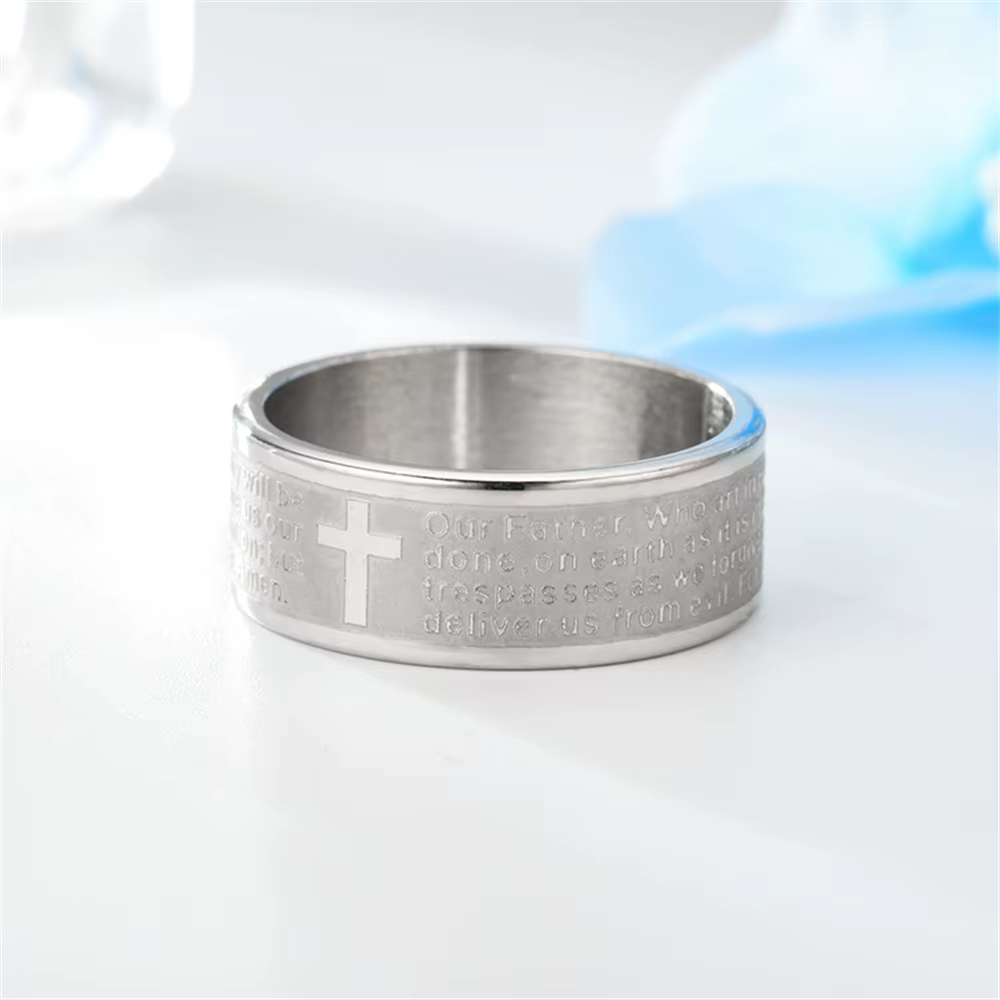Bague croix de jésus de la Bible