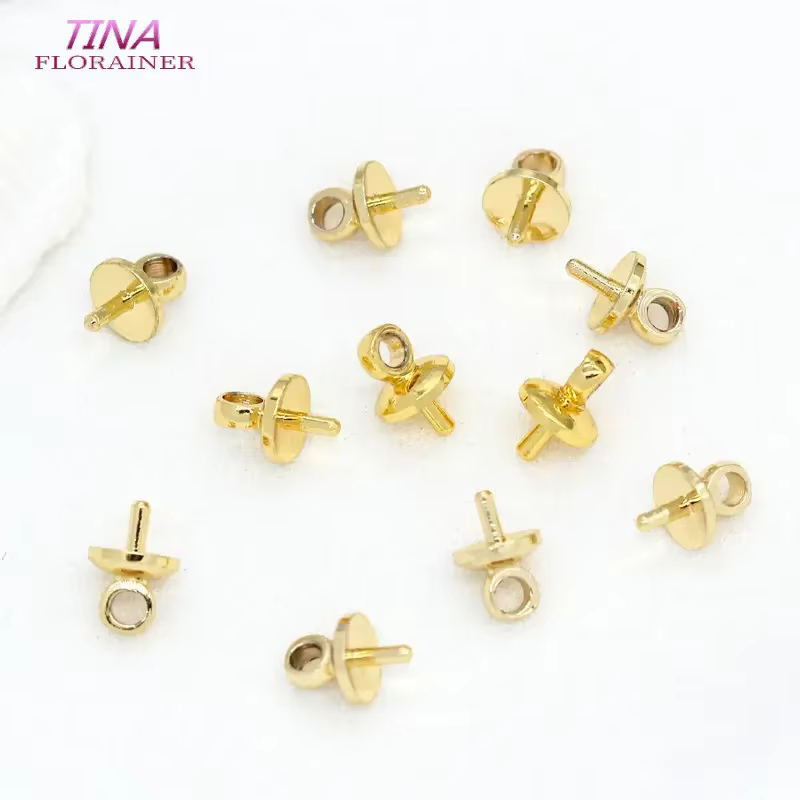 Bouchons de perles en laiton plaqué or véritable 14 carats