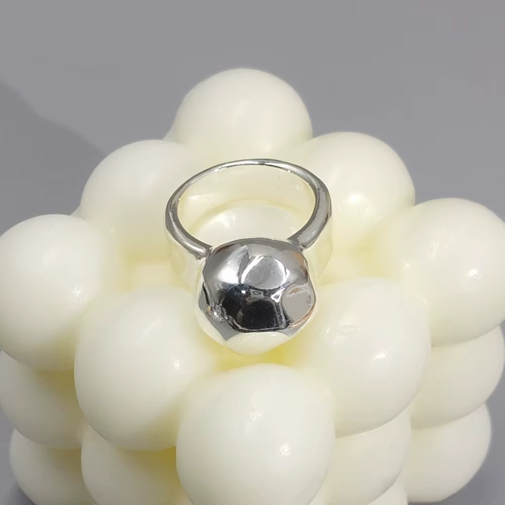 2026 Espagne Bijoux Personnalisés Tendance Or et Argent Anneaux à Perles Rondes Irrégulières Accessoires Cadeaux de Fête
