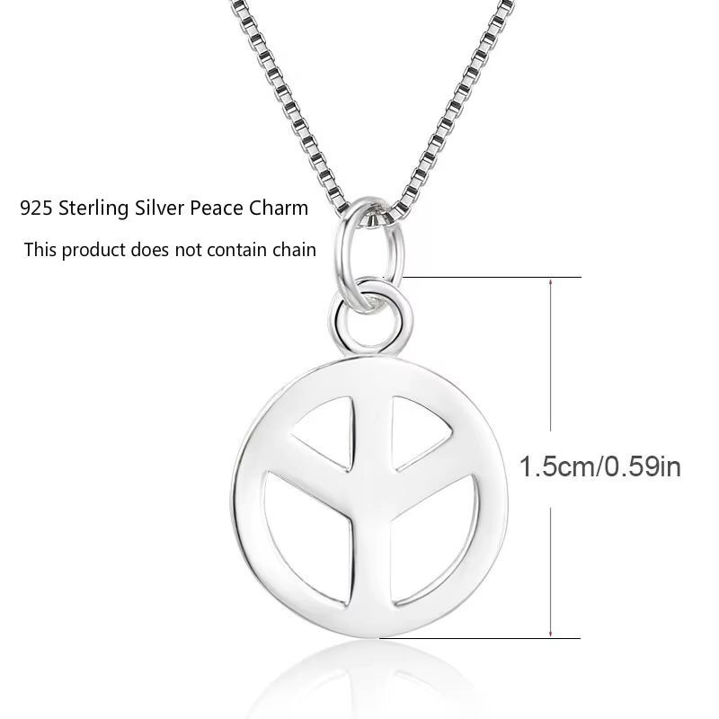 Breloques de paix en argent regardé 925 pour hommes et femmes, pendentif pingente, pur, solide, véritable, cadeau Undertale, bijoux pour filles