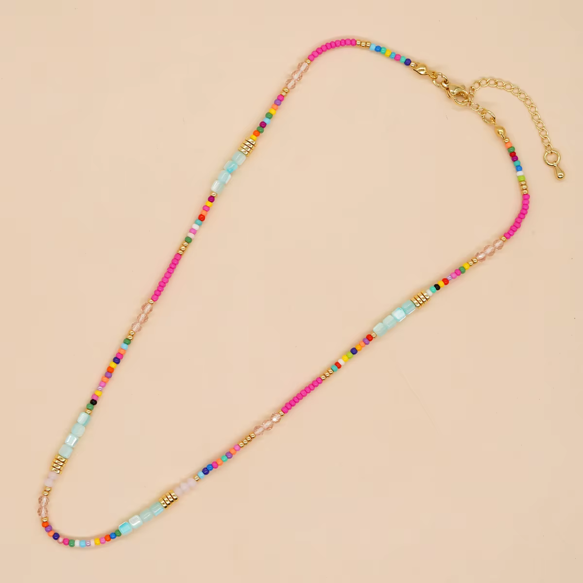 Go2boho Boho colliers de perles pour femmes délicat coloré été bohème mixte perle cristal Nekclace tour de cou bijoux de plage