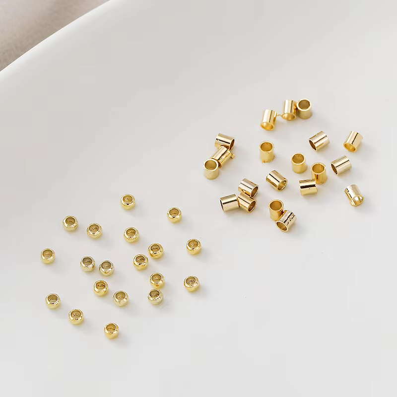 Perles de positionnement en laiton plaqué or 14K/18K