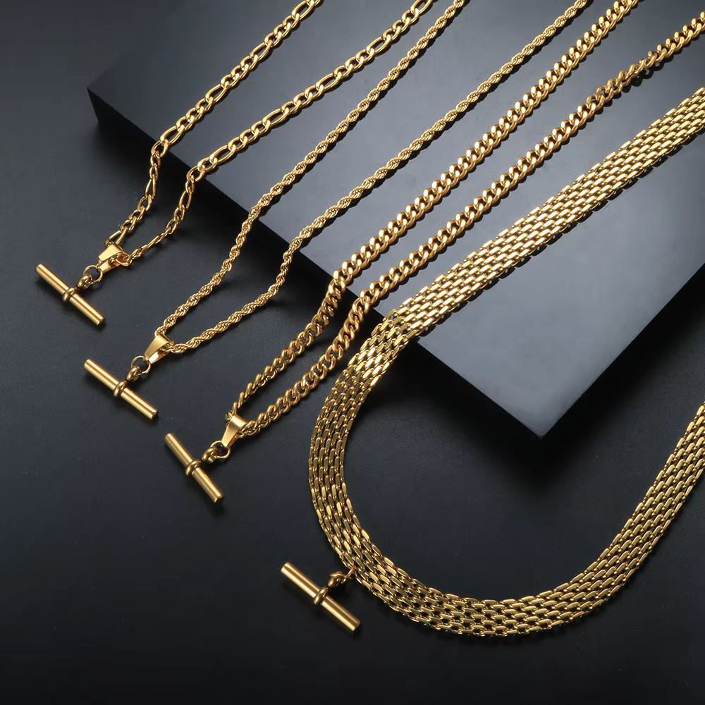 Ensemble de boucles d'oreilles et collier en acier inoxydable pour femme