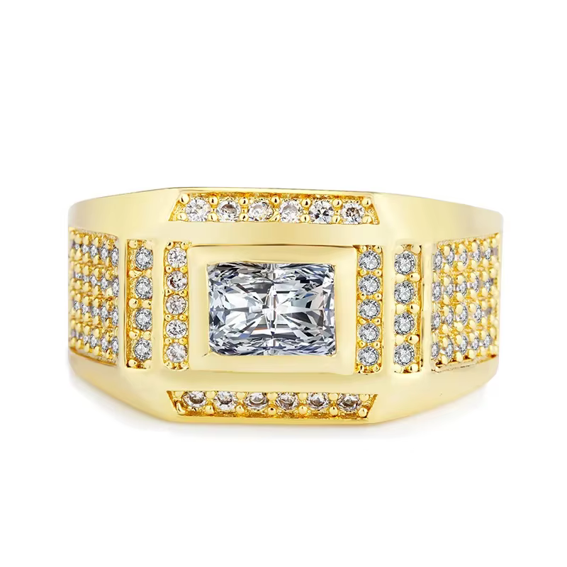 Bague de fiançailles en or naturel 18 carats pour homme