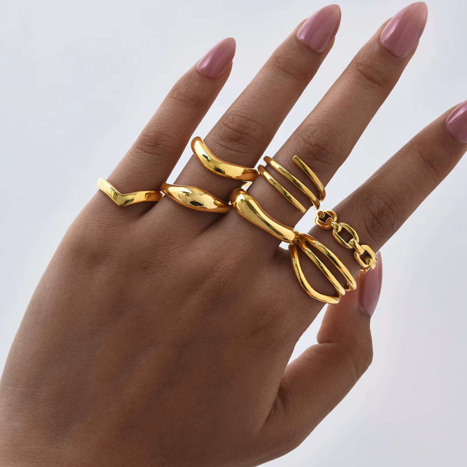 Bague épaisse Double couche pour femmes