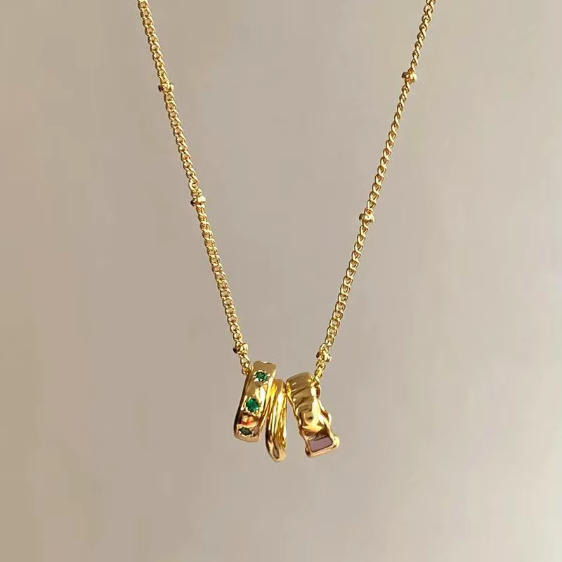 Collier Vintage en diamant vert brillant pour femmes