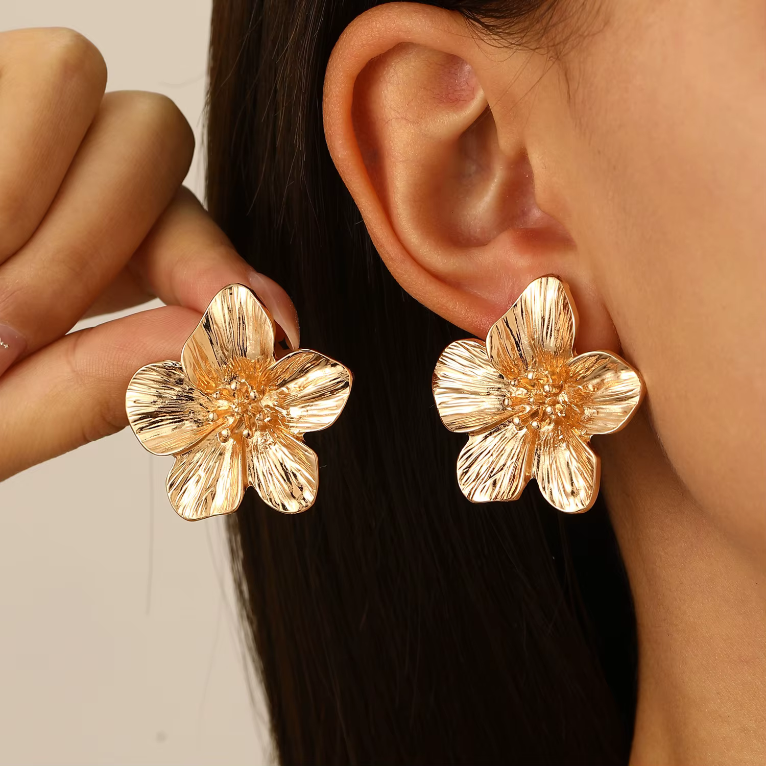 Boucles d'oreilles à fleurs en acier inoxydable pour femmes et filles