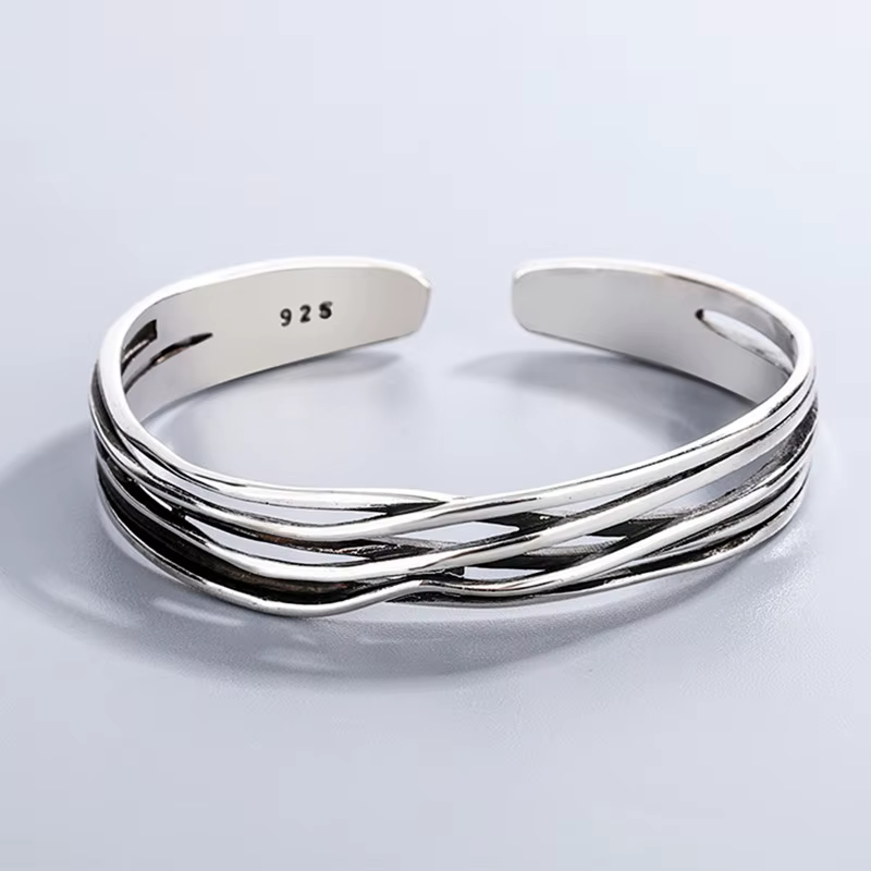 Bracelets tressés ondulés rétro