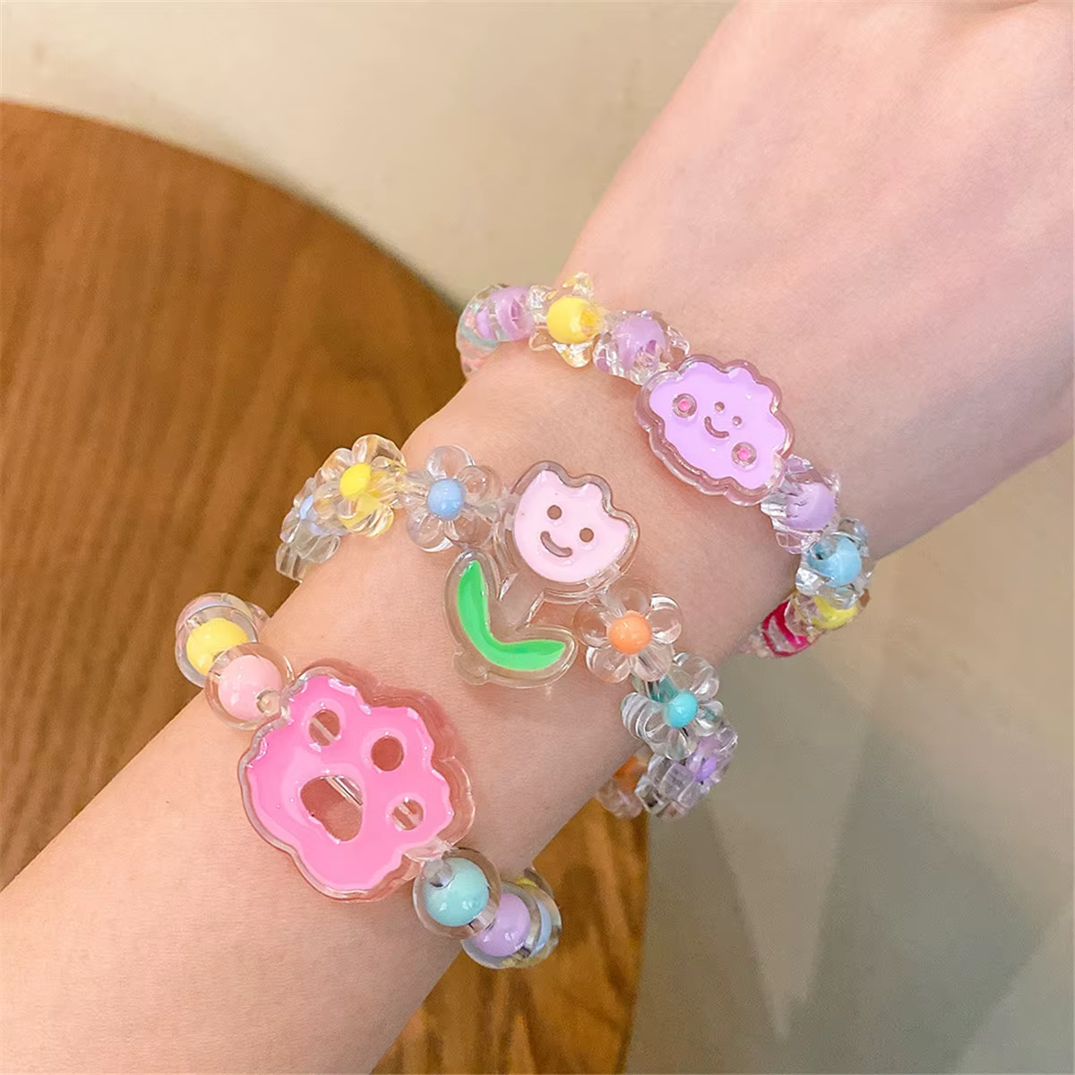 Bracelet de perles pendentif mignon pour enfants