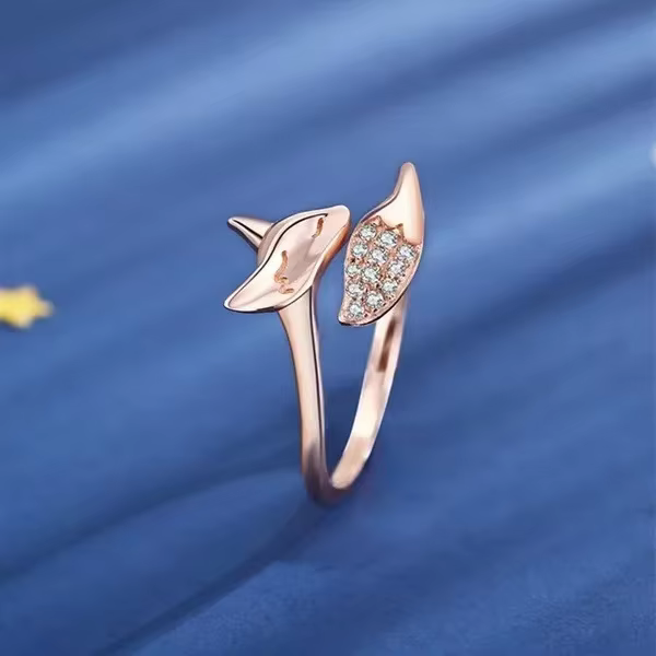 Wish – bague en diamant renard mignon