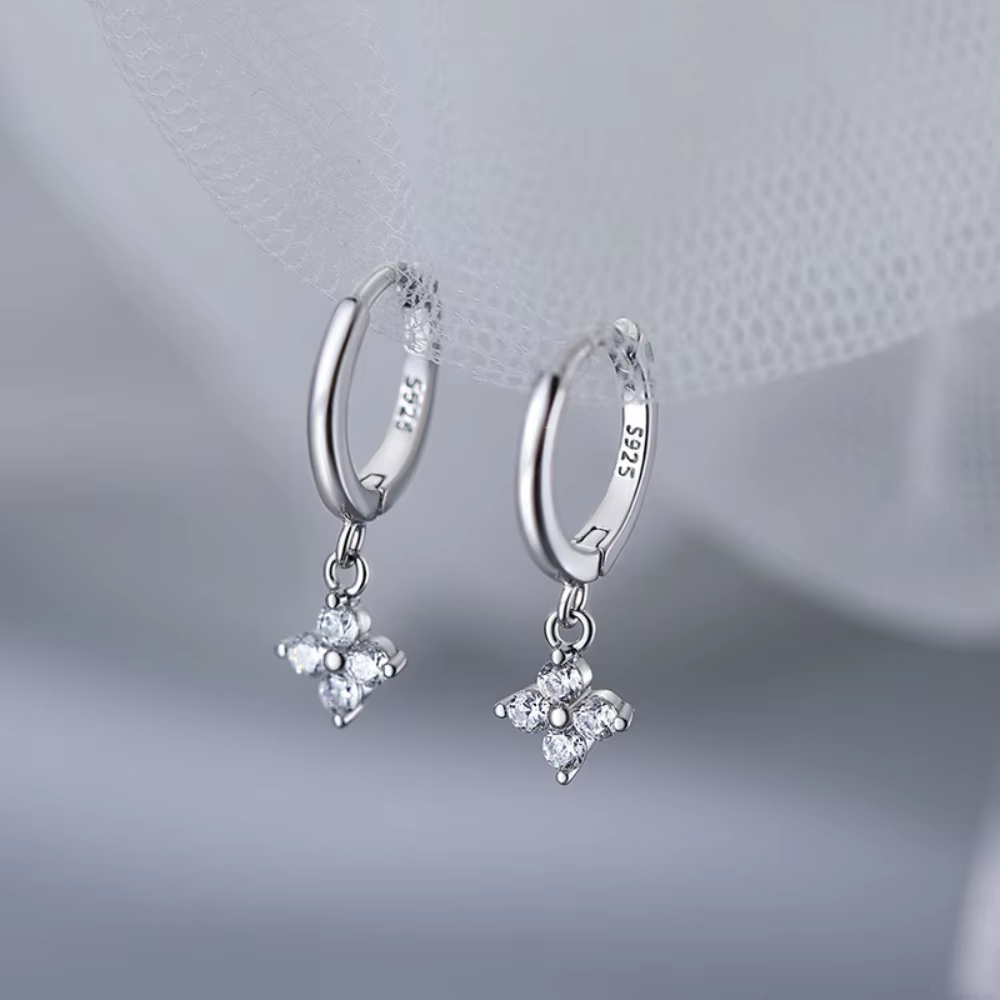 Boucles d'oreilles en forme de feuille en argent Sterling 925 pour femmes