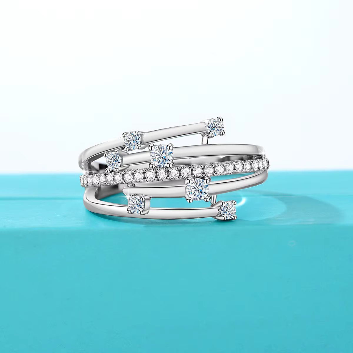 Bagues en Moissanite véritable pour femmes