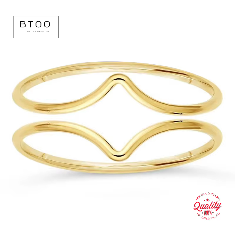 Bague Chevron remplie d'or 14K