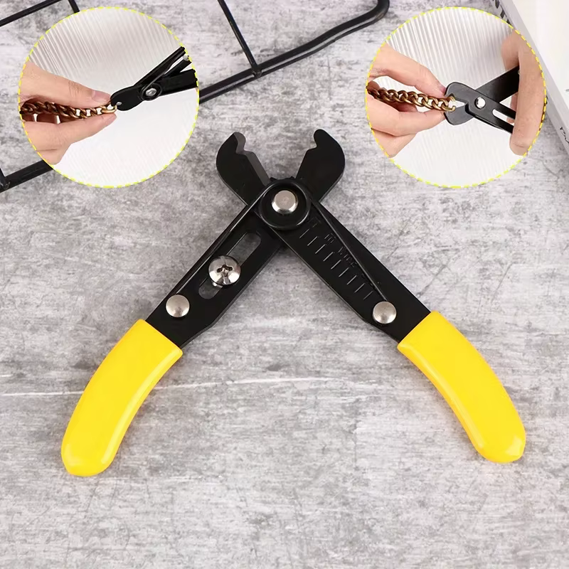 Pince de serrage pour chaîne de bijoux, outil de rivetage, coupe-chaîne et ouvre-chaîne de bricolage, pince réglable sans dents pour la fabrication de bijoux