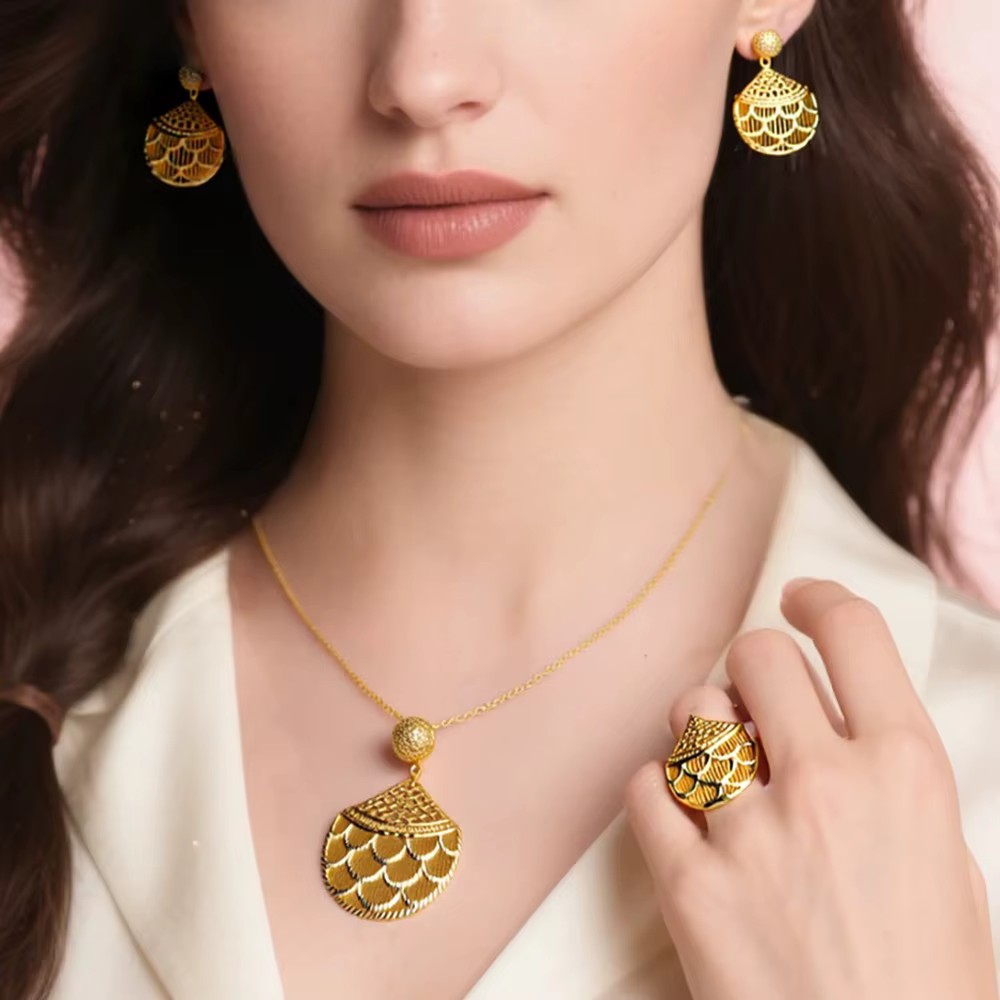 Ensembles de bijoux plaqués or 24 carats pour femmes
