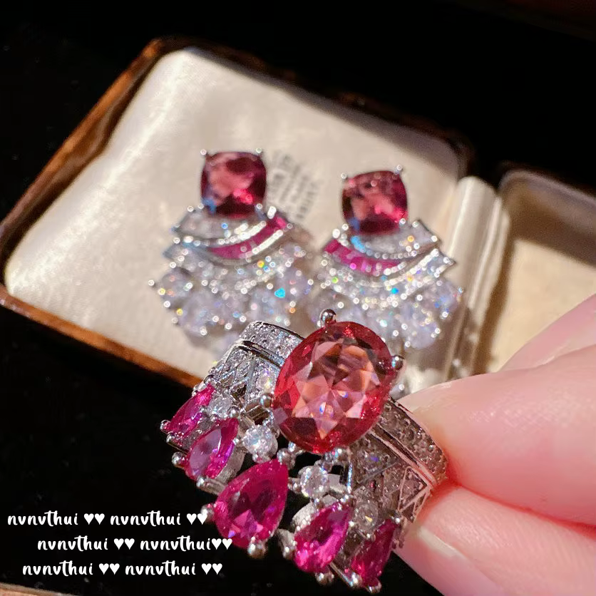 Boucles d'oreilles couronne exquises en argent regardé 925 pour femmes