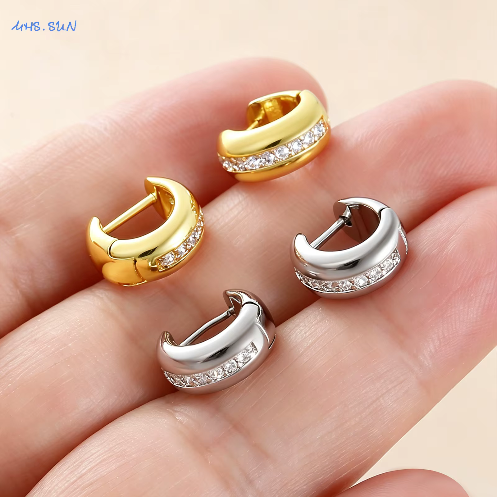 SUNSLL – boucles d'oreilles classiques plaquées or/argent