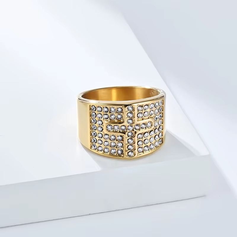 Bagues géométriques en forme de croix en Zircon