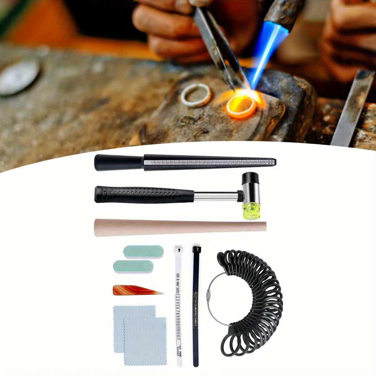 Kit de fabrication de bijoux 11 pièces avec tige de polissage